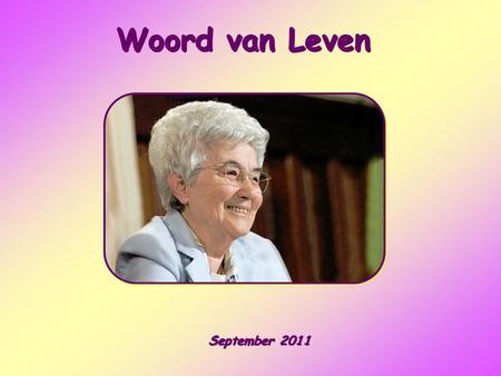 Woord van Leven September 2011.