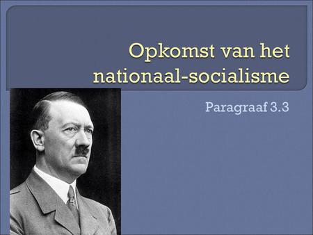 Opkomst van het nationaal-socialisme