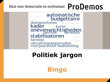 Politiek jargon Bingo.
