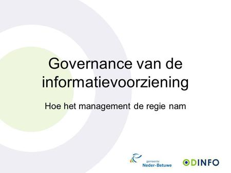 Governance van de informatievoorziening