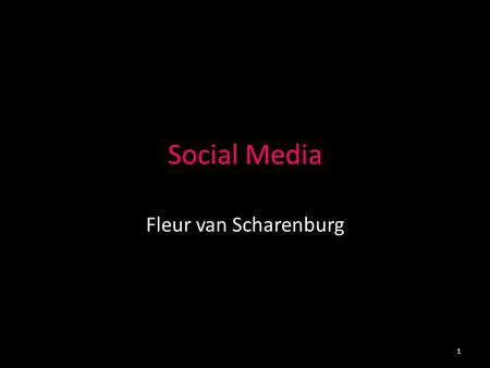 Social Media Fleur van Scharenburg 1. Opzet voor vanavond Snelcursus Social Media Social Media gebruiken 2.
