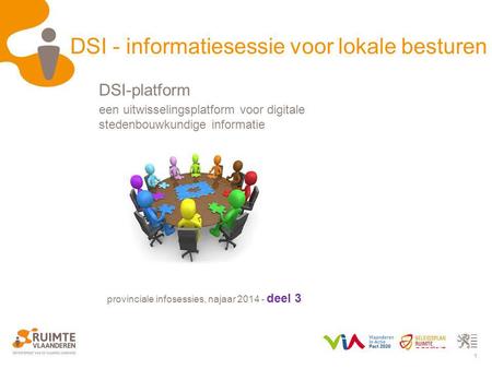 1 DSI - informatiesessie voor lokale besturen provinciale infosessies, najaar 2014 - deel 3 DSI-platform een uitwisselingsplatform voor digitale stedenbouwkundige.