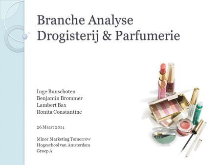 Branche Analyse Drogisterij & Parfumerie