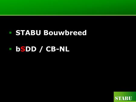 STABU Bouwbreed bSDD / CB-NL
