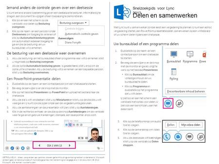 Snelzoekgids voor Lync 2013 VERTROUWELIJK. Alleen verspreiden aan partners die een geheimhoudingsverklaring hebben ondertekend. Microsoft verleent geen.
