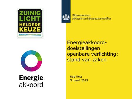 Energieakkoord-doelstellingen openbare verlichting: stand van zaken