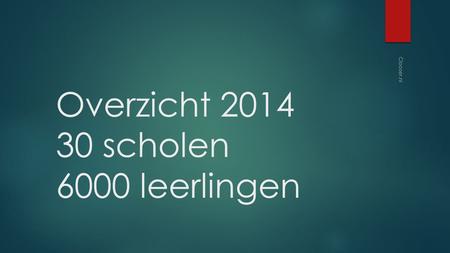 Overzicht 2014 30 scholen 6000 leerlingen Clooser.nl.