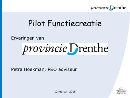 Pilot Functiecreatie Ervaringen van Petra Hoekman, P&O adviseur