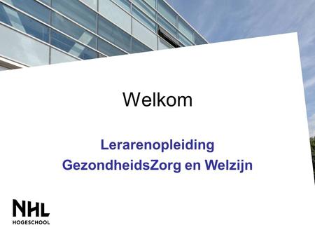 Lerarenopleiding GezondheidsZorg en Welzijn