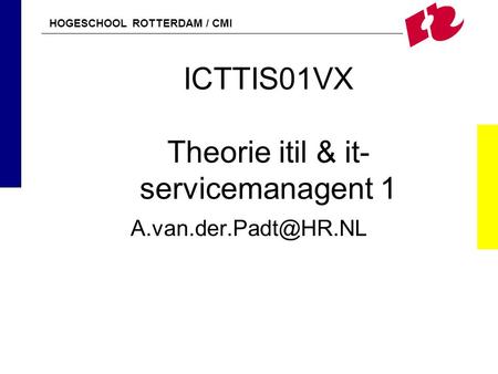 ICTTIS01VX Theorie itil & it-servicemanagent 1
