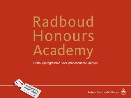 Honoursprogramma voor propedeusestudenten