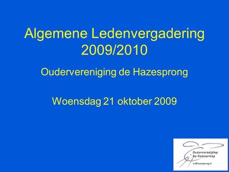 Algemene Ledenvergadering 2009/2010