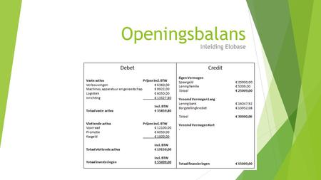 Openingsbalans Inleiding Elobase.