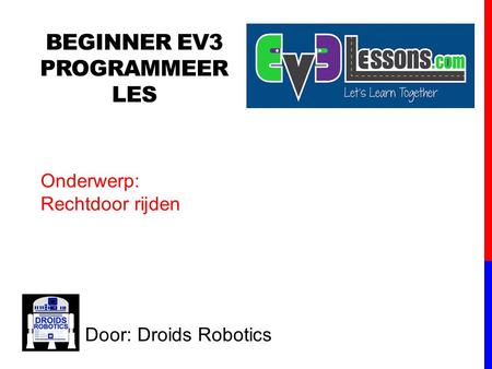 BEGINNER EV3 Programmeer Les