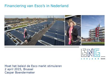 Financiering van Esco’s in Nederland