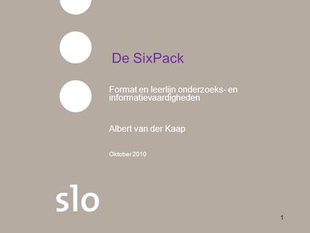 De SixPack Format en leerlijn onderzoeks- en informatievaardigheden