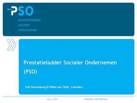 Presentatie PSO Nederland