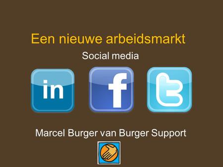 Een nieuwe arbeidsmarkt Social media Marcel Burger van Burger Support.