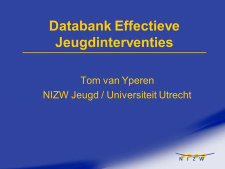Databank Effectieve Jeugdinterventies