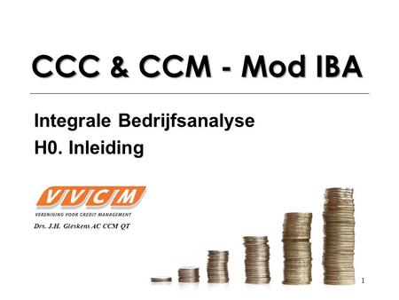 1 CCC & CCM - Mod IBA Integrale Bedrijfsanalyse H0. Inleiding Drs. J.H. Gieskens AC CCM QT.