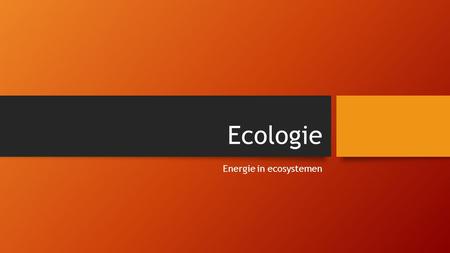Energie in ecosystemen