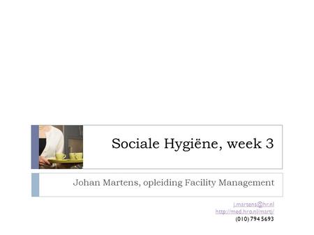 Johan Martens, opleiding Facility Management