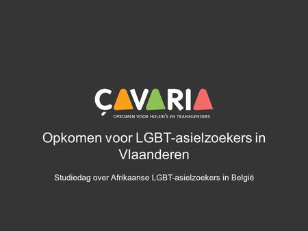 Opkomen voor LGBT-asielzoekers in Vlaanderen Studiedag over Afrikaanse LGBT-asielzoekers in België.
