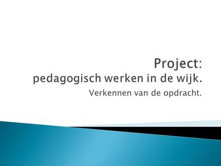 Project: pedagogisch werken in de wijk.