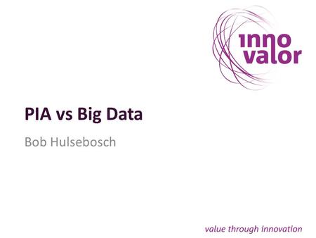 PIA vs Big Data Bob Hulsebosch.