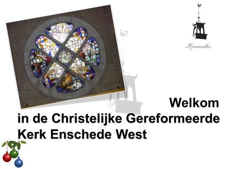 Welkom in de Christelijke Gereformeerde Kerk Enschede West.