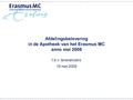 Afdelingsbelevering in de Apotheek van het Erasmus MC anno mei 2008 t.b.v. leveranciers 19 mei 2008.