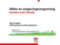 Wabo en omgevingsvergunning kansen voor Gouda Martin Netten Afdeling Bouw en Woningtoezicht.
