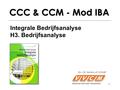 1 CCC & CCM - Mod IBA Integrale Bedrijfsanalyse H3. Bedrijfsanalyse Drs. J.H. Gieskens AC CCM QT.