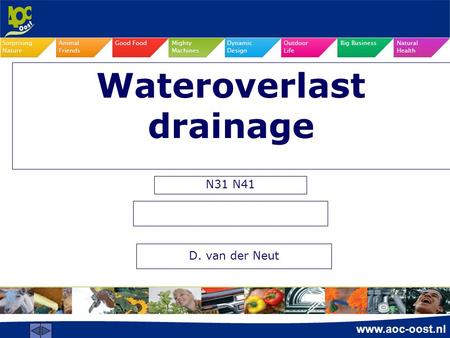 Www.aoc-oost.nl Wateroverlast drainage N31 N41 D. van der Neut.