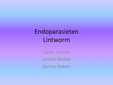 Endoparasieten Lintworm