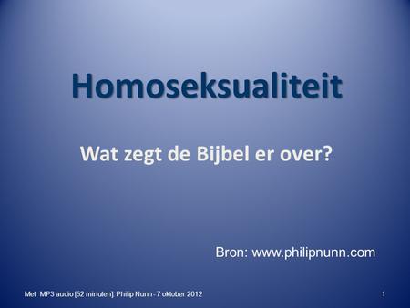 Homoseksualiteit Wat zegt de Bijbel er over?