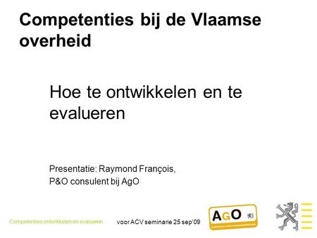 Competenties bij de Vlaamse overheid