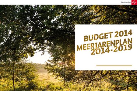Limburg.be. BUDGET 2014 EN MEERJARENPLAN 2014-2019 4 NOVEMBER 2013 2013N006882.
