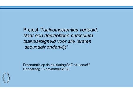 Project ‘Taalcompetenties vertaald