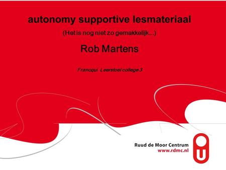 autonomy supportive lesmateriaal Rob Martens