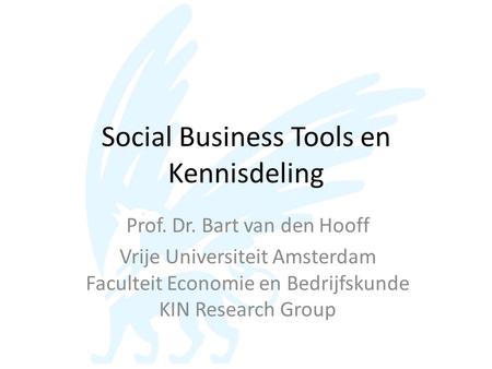 Social Business Tools en Kennisdeling