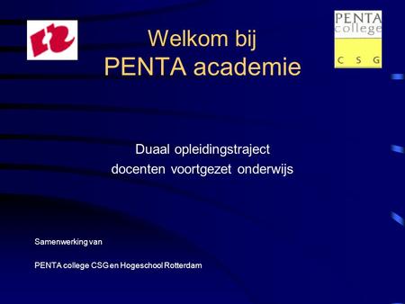 Welkom bij PENTA academie