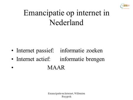 Emancipatie op internet in Nederland