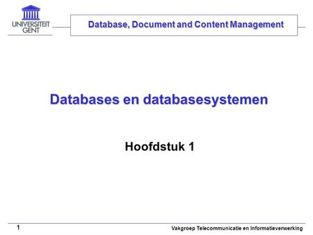 Databases en databasesystemen