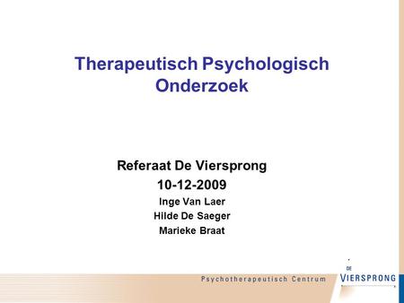 Therapeutisch Psychologisch Onderzoek