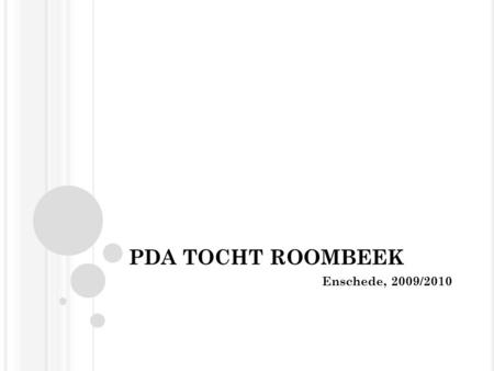 PDA TOCHT ROOMBEEK Enschede, 2009/2010. N OVOMENTOR Kan automatisch al opgestart worden wanneer de PDA wordt aangezet, anders te openen via: Start – Programma’s.