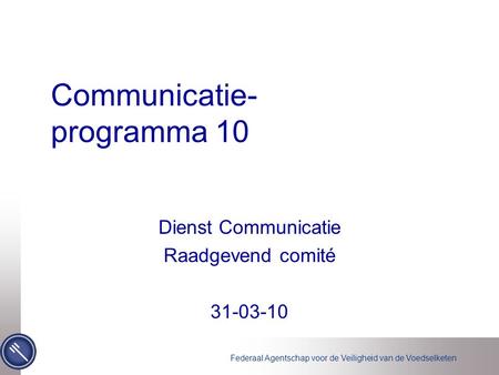 Communicatie- programma 10