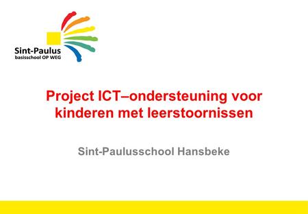 Project ICT–ondersteuning voor kinderen met leerstoornissen
