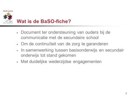 Werken met de BaSO-fiche
