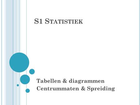 Tabellen & diagrammen Centrummaten & Spreiding